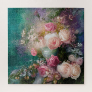 Quebra-cabeça Rosas De Fantasia Pintados Em Todas As Cores Vinta