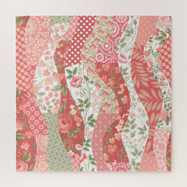 Quebra-cabeça Rosas de patch: design de padrão uniforme. (Vertical)