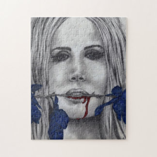 Quebra-cabeça Rosas de Sangue Mulher Vampira Arte de Terror Fant