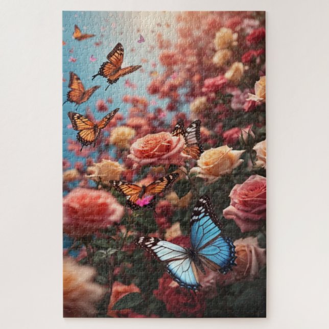 Quebra-cabeça Rosas e borboletas (Vertical)