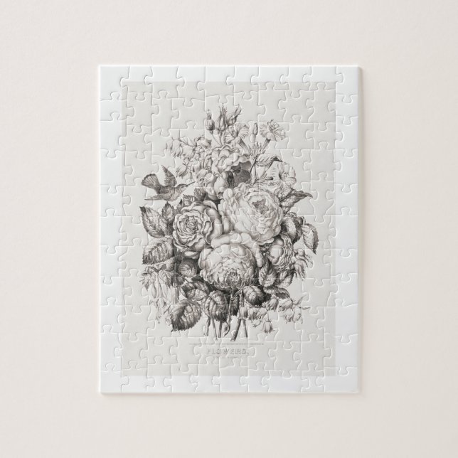 Quebra-cabeça Rosas e campainhas (1870) arte cromolitografada. f (Vertical)