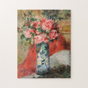 Quebra-cabeça Rosas e peônias em um vaso Renoir