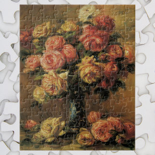 Quebra-cabeça Rosas em um Vaso de Pierre Renoir, Arte Fino Antig