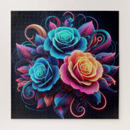 Quebra-cabeça Rosas neon