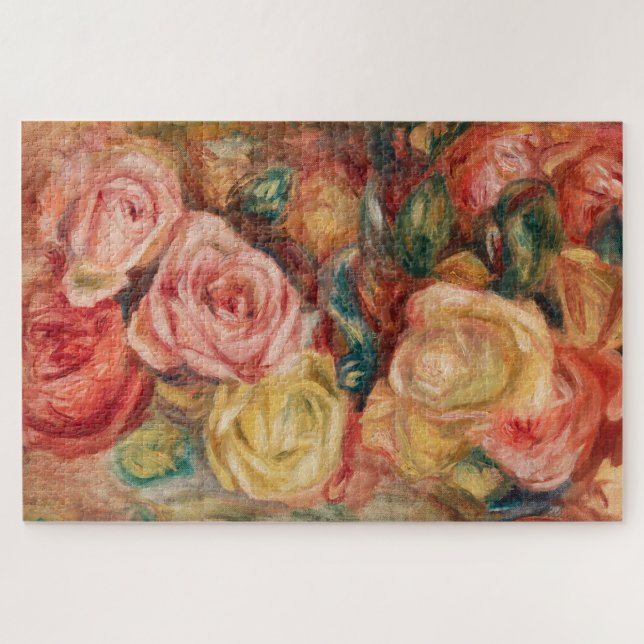 Quebra-cabeça Rosas romanas, vermelhas e rosa, Pierre Auguste Re (Horizontal)