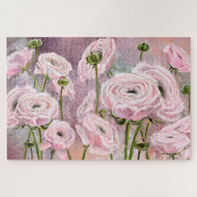 Quebra-cabeça Rosas Rosa - Especial Para Você - Pintura Original (Horizontal)