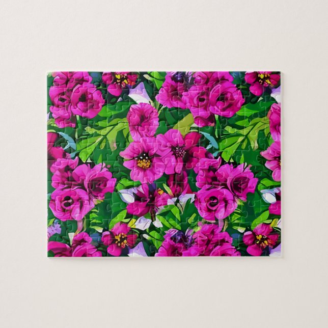 Quebra-cabeça Rosas Rosa Floral (Horizontal)