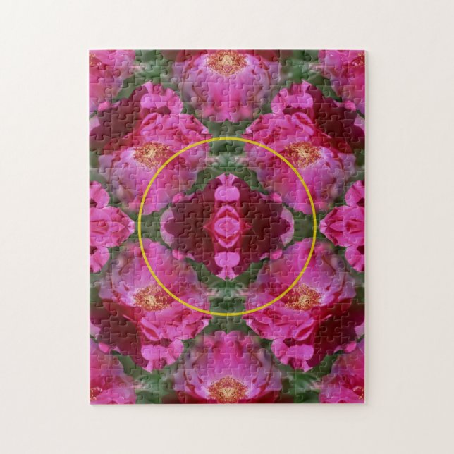 Quebra-cabeça Rosas Rosa, Quadro Floral de Abstrato, adicione su (Vertical)