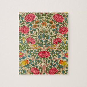 Quebra-cabeça Rosas Rosa Vintage Chintz Padrão