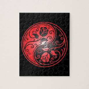 Quebra-cabeça Rosas, vermelho e preto de Yin Yang