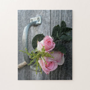 Quebra-cabeça Rose Bouquet Barn Wood Rustic Fotografia Floral