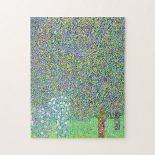 Quebra-cabeça Rosebushes de Gustav Klimt sob a pintura em árvore