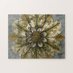Quebra-cabeça Rosette de demissão decorativa em Cinza