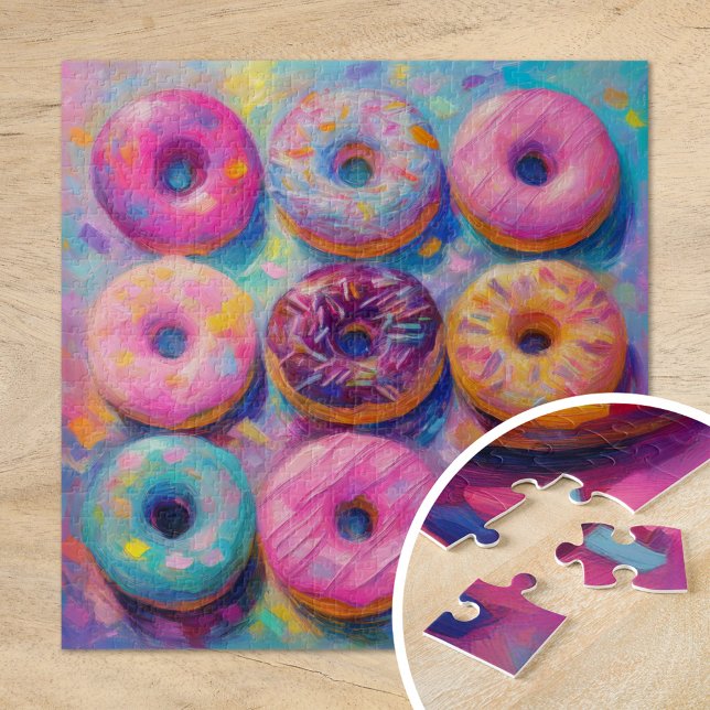Quebra-cabeça Rosquinha Colorful Modern Abstrato Art (Criador carregado)