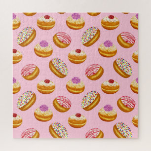 Quebra-cabeça Rosquinhas Coloridas: Aquarela Desenhada À Mão