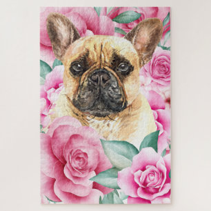 Quebra-cabeça Rosto de cachorro-grande com cor-d-água, desenho
