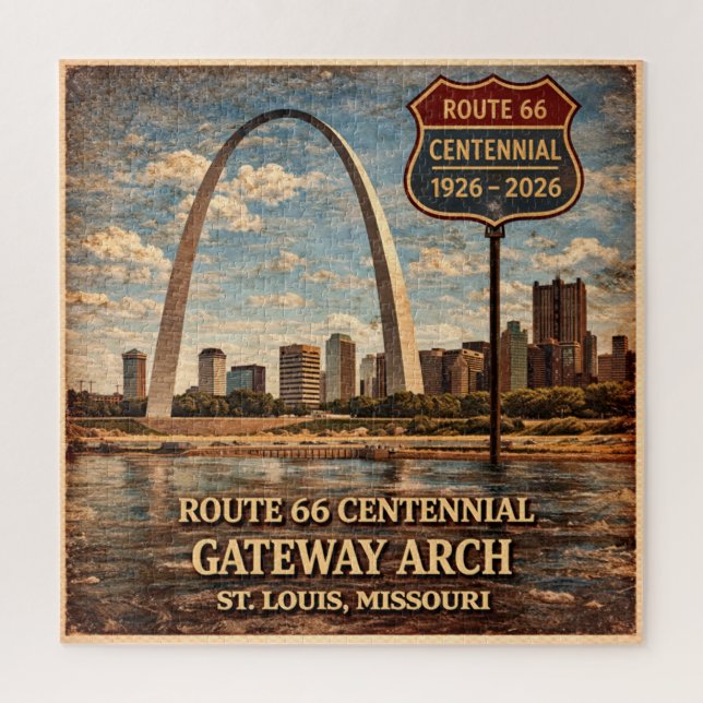 Quebra-cabeça Rota 66 Arco da Gateway St Louis Noite de Jogos em (Vertical)