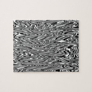 Quebra-cabeça Roteiro preto e branco do Abstrato Zigzag