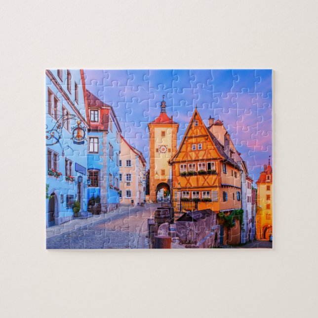 Quebra-cabeça Rothenburg ob der Tauber, Baviera, Alemanha. (Horizontal)