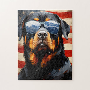 Quebra-cabeça Rottweiler 4º dia da Independência de julho