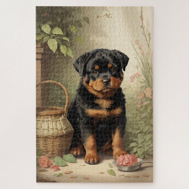 Quebra-cabeça Rottweiler Adorável (Vertical)