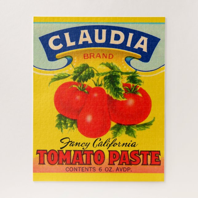 Quebra-cabeça Rótulo da pasta de tomate Claudia 1930 (Vertical)