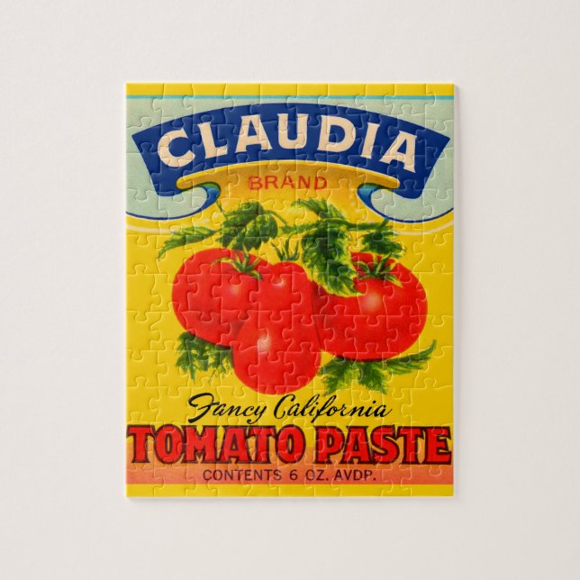 Quebra-cabeça Rótulo da pasta de tomate Claudia 1930 (Vertical)