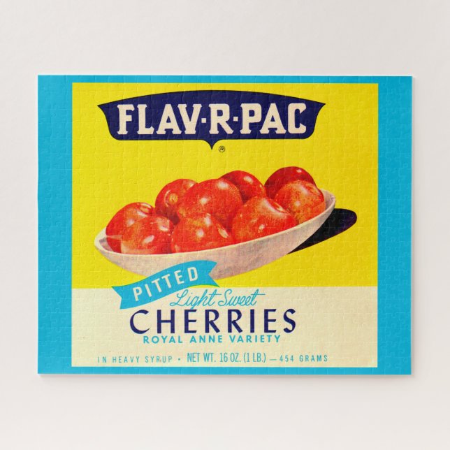 Quebra-cabeça Rótulo das cerejas de pelagem Flav-R-Pac (Horizontal)