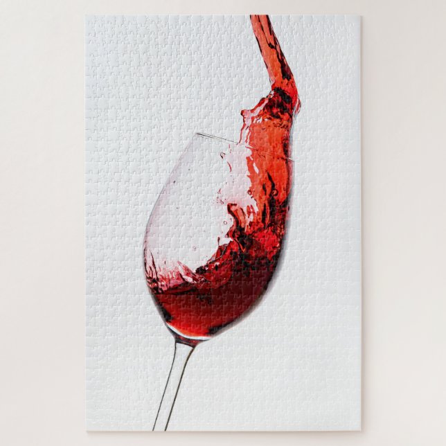 Quebra-cabeça Rotwein fließt ins Weinglas (Vertical)