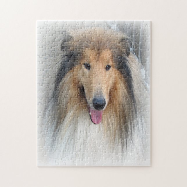 Quebra-cabeça Rough Collie Dog (Vertical)
