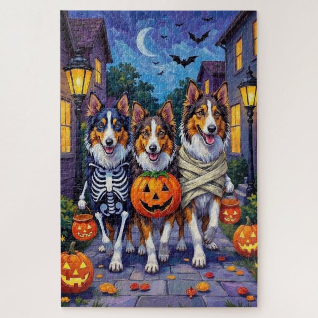 Quebra-cabeça Rough Collie Trick-or-Treating Halloween Costumes (Vertical)