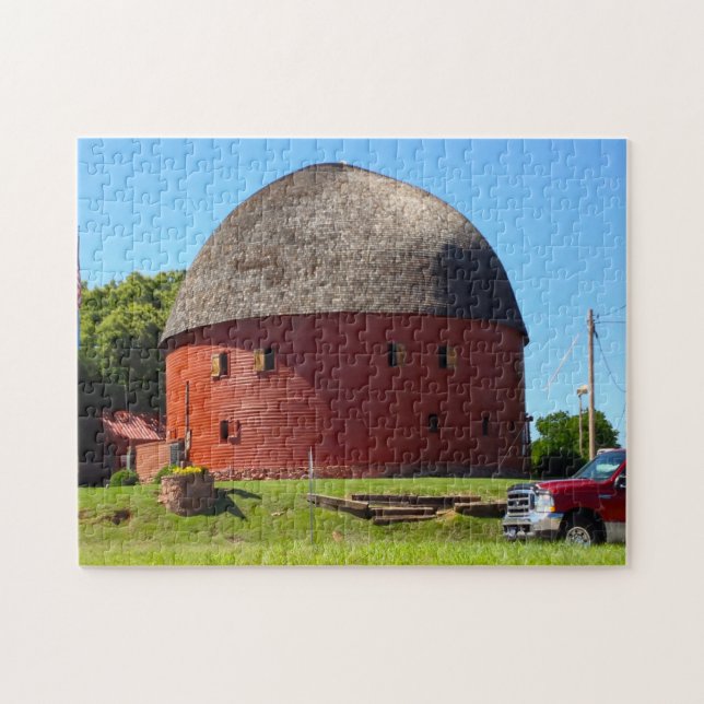 Quebra-cabeça Round Barn Oklahoma. (Horizontal)