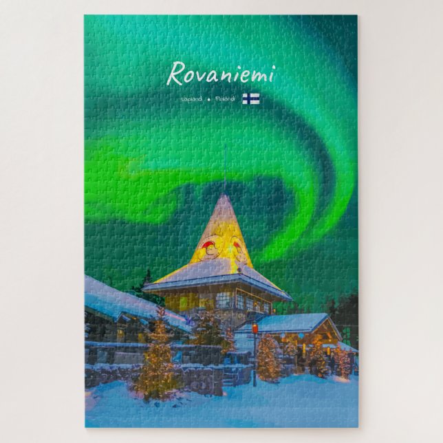 Quebra-cabeça Rovaniemi, Finlândia - Magia Aurora  (Vertical)