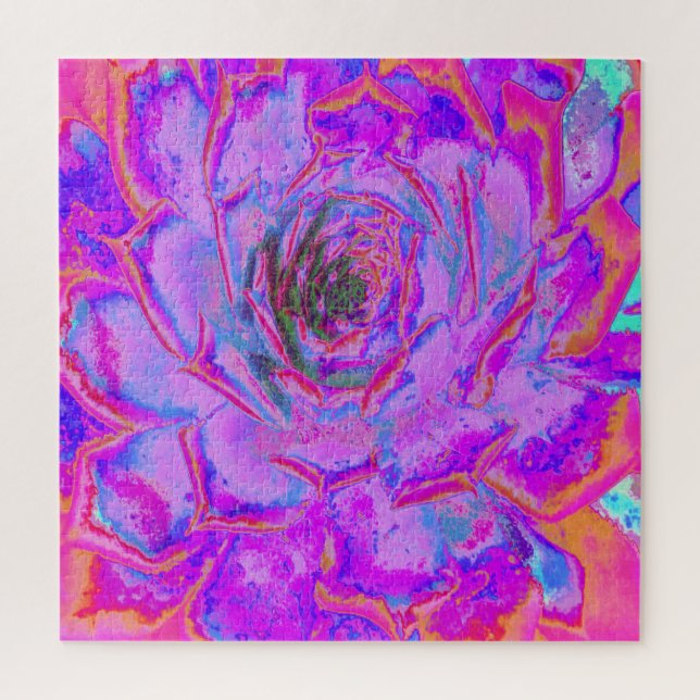 Quebra-cabeça Roxo e Magenta - Sena Rosette Suculente (Vertical)