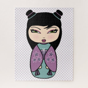 Quebra-cabeça Roxo Kokeshi