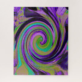 Quebra-cabeça Roxo Retro legal e Rotação de Arte Líquida Chartre