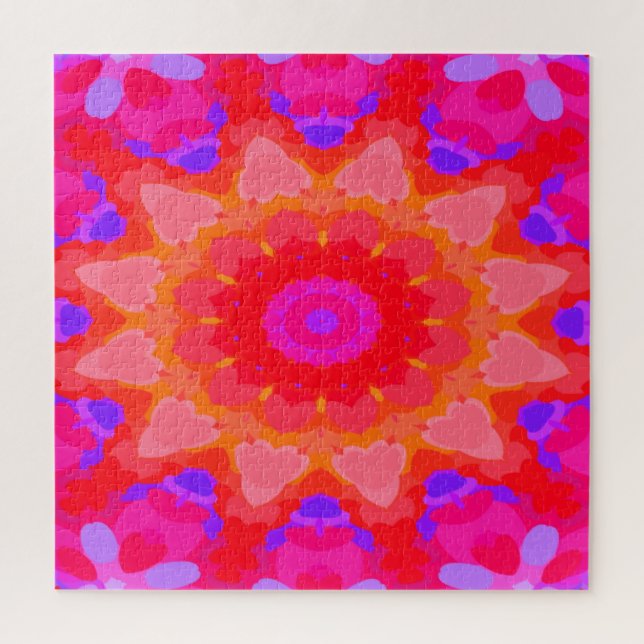 Quebra-cabeça Roxo, Rosa e Laranja (Vertical)