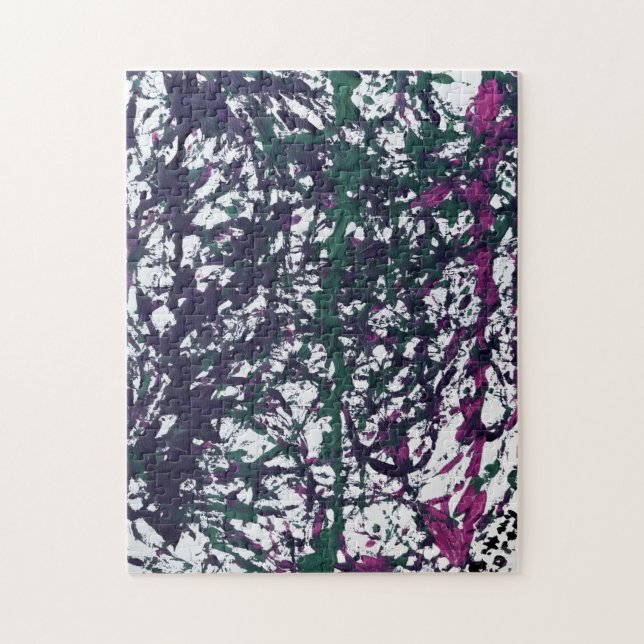 Quebra-cabeça Roxo, Verde, Rosa, Obra de arte em mármore (Vertical)