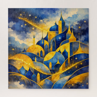 Quebra-cabeça Royal Abstract Fantasy Castle Watercolor Throw Pil