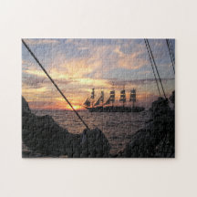 Royal Clipper Silhuetado Contra o Pôr do Sol