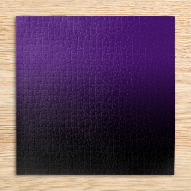 Quebra-cabeça Royal Purple e Black Ombre (Royal Purple and Black Ombre Jigsaw Puzzle)