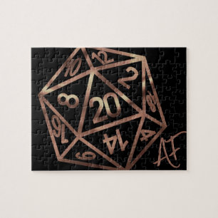 Quebra-cabeça RPG Crit AF Copper Fantasy Tabletop Gamer Dice