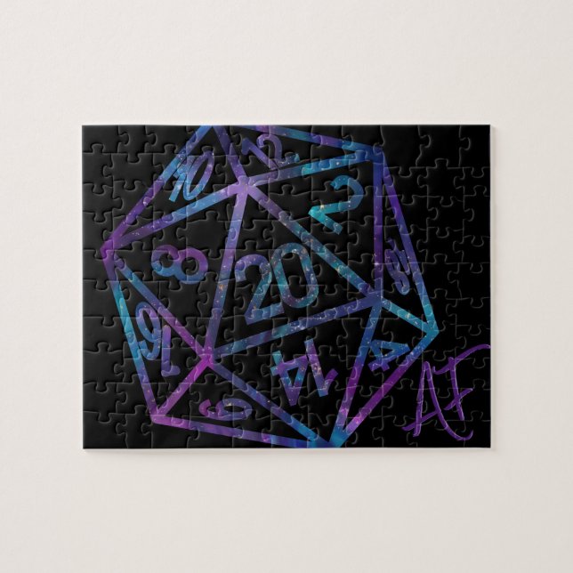 Quebra-cabeça RPG Crit AF | Nebula Fantasy Tabletop Gamer Dice (Horizontal)