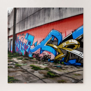 Quebra-cabeça Rua Abandonada com Arte de Grafite
