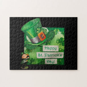 Quebra-cabeça Rua, Chapéu do Dia de Patrick e Leprechaun