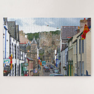 Quebra-cabeça Rua Conwy e castelo, País de Gales