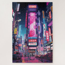 Quebra-cabeça Rua Cyberpunk Tokyo Neon