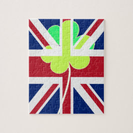 Quebra-cabeça Rua de Clover da Irish British Flag Shamrock, Patr