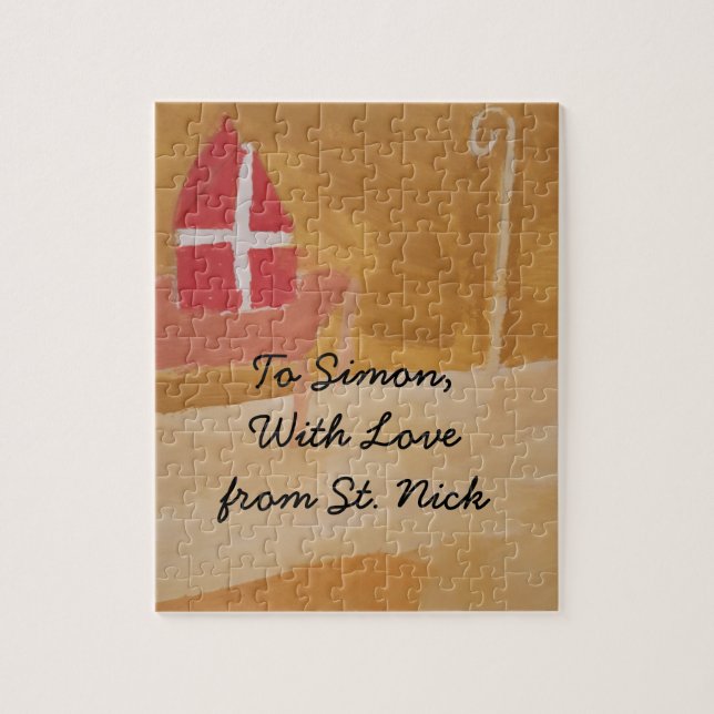 Quebra-cabeça Rua, dia do Nick Sinterklaas Watercolor Miter (Vertical)