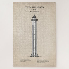 Quebra-cabeça Rua. Farol Martin Island - Michigan - SBD